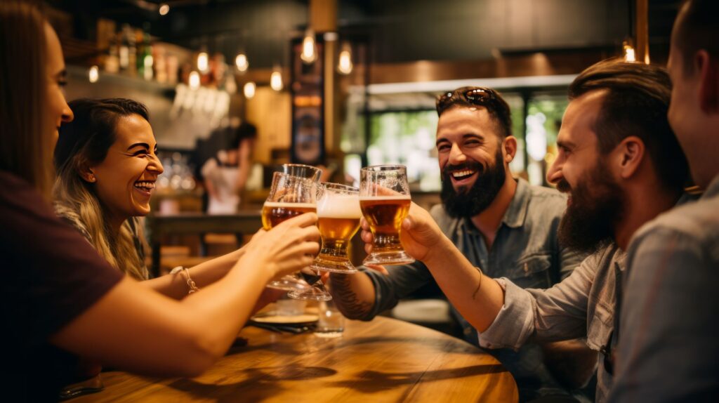 Freunde in einer Bar