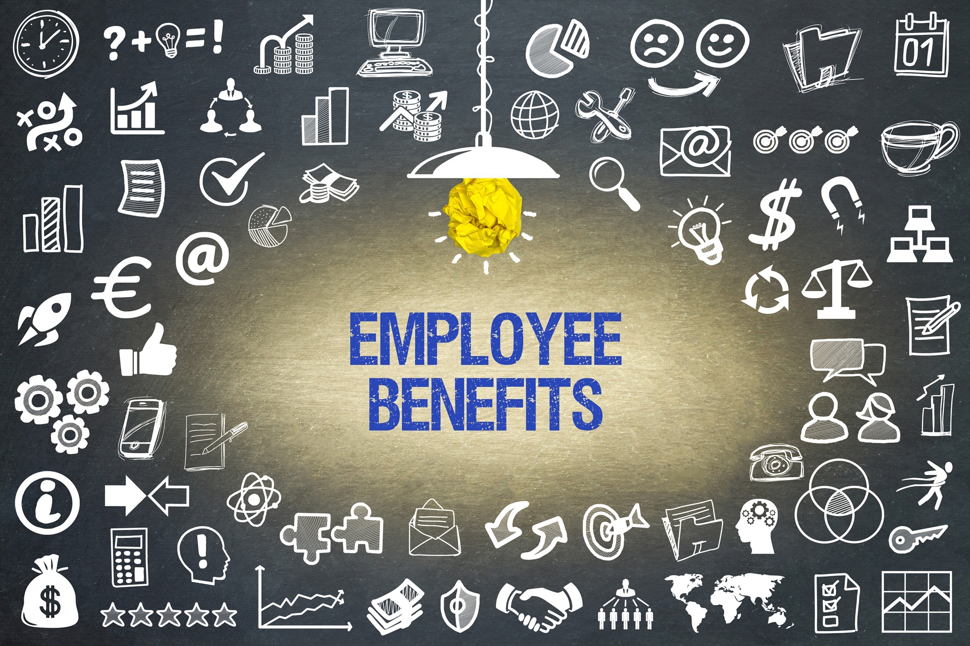 Symbole rund um Mitarbeiter-Benefits | Chiropraxis Berlin 